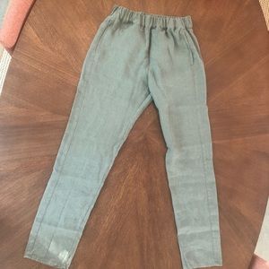 Linenfox Pine Green Linen Trousers M New! NPL 4 6